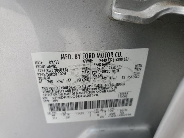 Photo 10 from auction – 2011 FORD EDGE LIMIT with VIN 2FMDK3KC9BBA95370