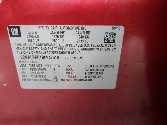 Photo 10 from auction – 2011 CHEVROLET EQUINOX LT with VIN 2CNALPEC1B6242518