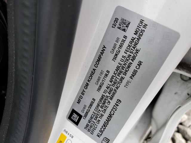 Photo 10 from auction – 2021 CHEVROLET SPARK 1LT with VIN KL8CD6SA6MC737419