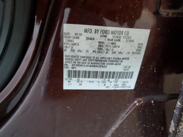 Photo 10 from auction – 2010 FORD EDGE SEL with VIN 2FMDK3JC4ABA32922