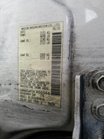 Photo 10 from auction – 2010 NISSAN MAXIMA S with VIN 1N4AA5AP7AC866066