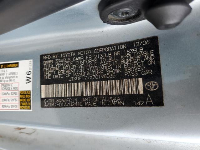 Photo 10 from auction – 2007 TOYOTA SCION with VIN JTKDE177X70198035