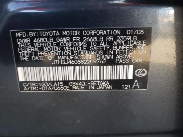 Photo 10 from auction – 2008 LEXUS ES 350 with VIN JTHBJ46G882209762