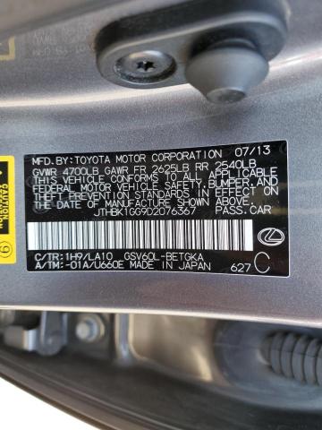 Photo 10 from auction – 2013 LEXUS ES 350 with VIN JTHBK1GG9D2076367