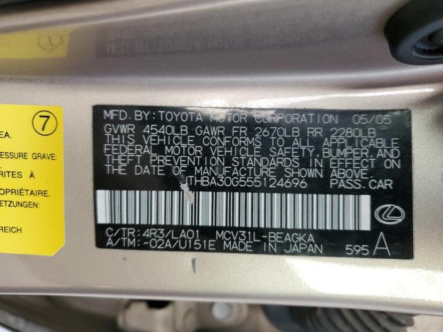 Photo 10 from auction – 2005 LEXUS ES 330 with VIN JTHBA30G555124696
