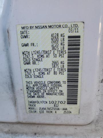 Photo 10 from auction – 2012 NISSAN NV 2500 with VIN 1N6BF0LY7CN102702