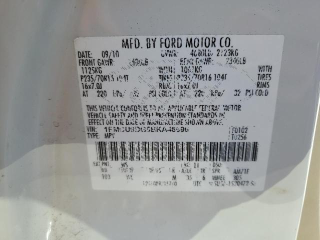 Photo 10 from auction – 2011 FORD ESCAPE XLT with VIN 1FMCU9DG5BKA46696
