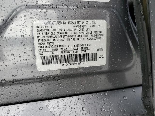 Photo 12 from auction – 2017 INFINITI Q50 BASE with VIN JN1CV7AR3HM681511