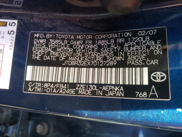 Photo 10 from auction – 2007 TOYOTA COROLLA CE with VIN JTDBR32EX70127289