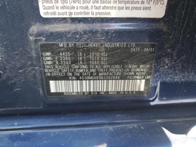 Photo 10 from auction – 2011 SUBARU LEGACY 2.5 with VIN 4S3BMBA69B3262886
