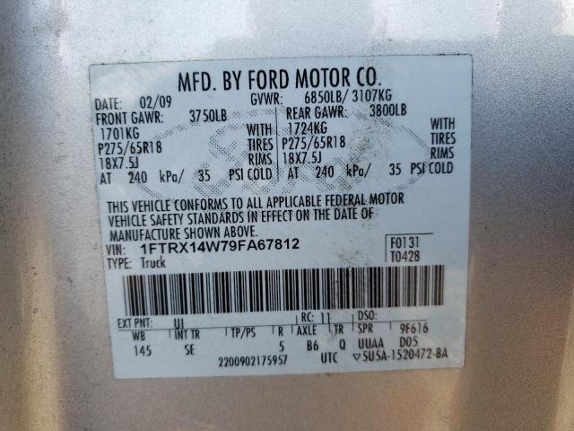 Photo 10 from auction – 2009 FORD F150 SUPER with VIN 1FTRX14W79FA67812
