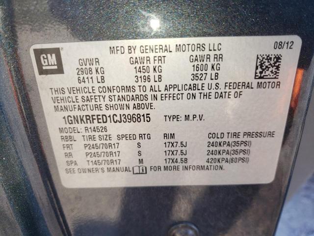 Photo 10 from auction – 2012 CHEVROLET TRAVERSE L with VIN 1GNKRFED1CJ396815