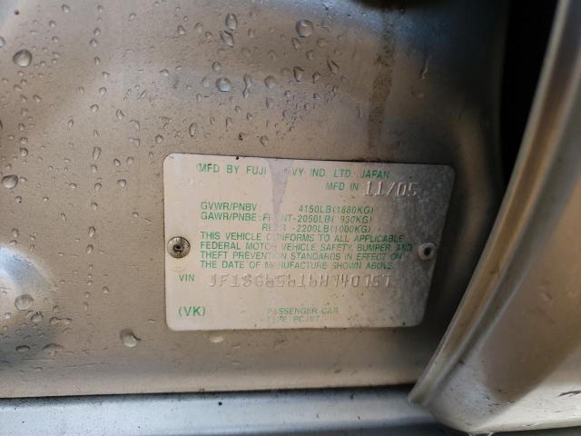 Photo 10 from auction – 2006 SUBARU FORESTER 2 with VIN JF1SG65616H740757