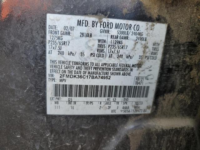 Photo 10 from auction – 2007 FORD EDGE SE with VIN 2FMDK36C17BA74952