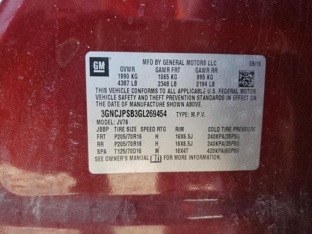 Zdjęcie 10 z aukcji – 2016 CHEVROLET TRAX 1LT z VIN 3GNCJPSB3GL269454