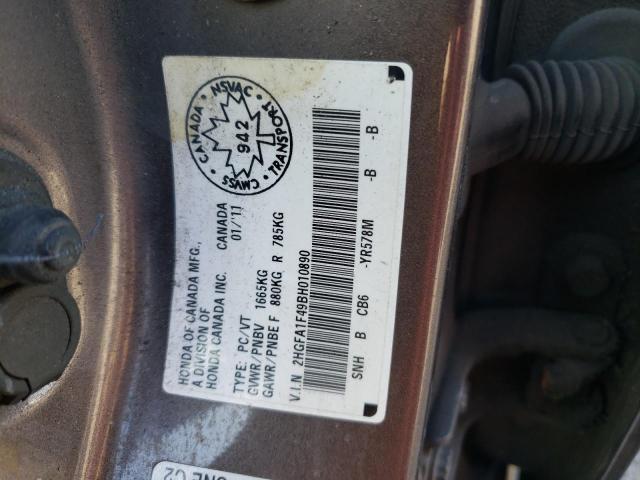 Photo 10 from auction – 2011 HONDA CIVIC DX-G with VIN 2HGFA1F49BH010890