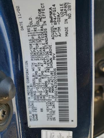 Foto 10 de la subasta – 2003 TOYOTA HIGHLANDER con VIN JTEGD21A230053806