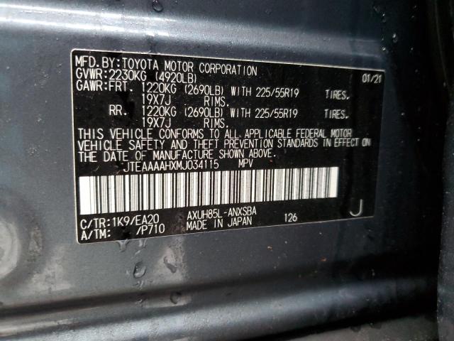 Photo 10 from auction – 2021 TOYOTA VENZA LE with VIN JTEAAAAHXMJ034115