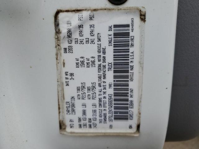 Photo 10 from auction – 1998 DODGE DAKOTA with VIN 1B7GL22X7WS682643