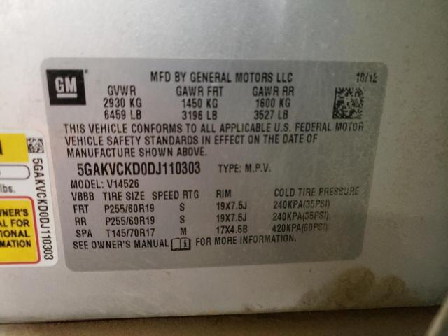 Photo 10 from auction – 2013 BUICK ENCLAVE with VIN 5GAKVCKD0DJ110303