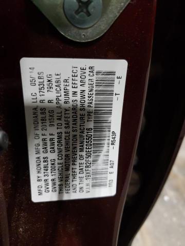 Photo 10 from auction – 2014 HONDA CIVIC LX with VIN 19XFB2F50EE055016