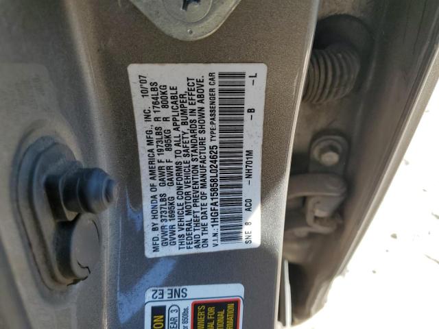 Photo 10 from auction – 2008 HONDA CIVIC EX with VIN 1HGFA15858L024625