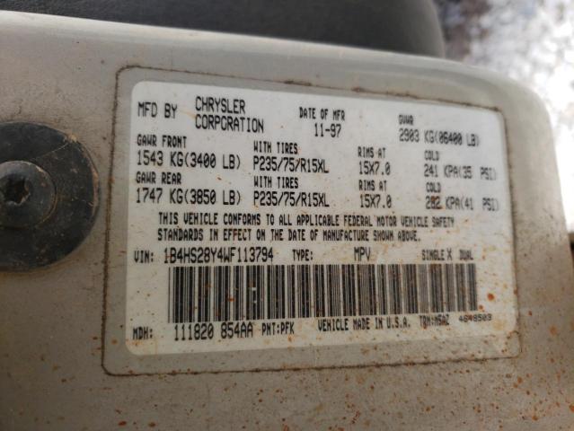 Photo 10 from auction – 1998 DODGE DURANGO with VIN 1B4HS28Y4WF113794
