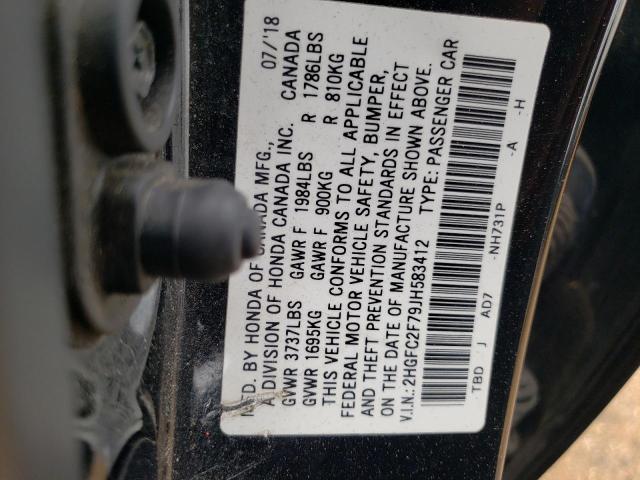 Photo 10 from auction – 2018 HONDA CIVIC EX with VIN 2HGFC2F79JH583412