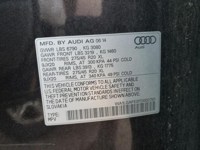 Photo 10 from auction – 2015 AUDI Q7 PREMIUM with VIN WA1LGAFE0FD002781