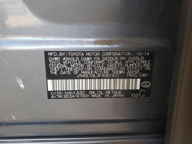 Photo 10 from auction – 2015 LEXUS GS 350 with VIN JTHCE1BL2FA001471