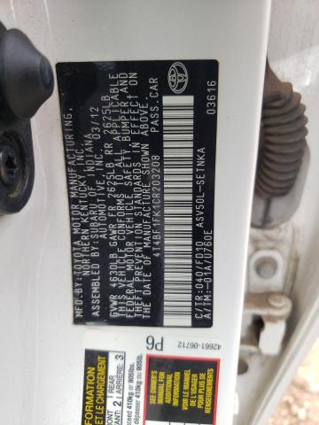 Photo 10 from auction – 2012 TOYOTA CAMRY BASE with VIN 4T4BF1FK1CR203208