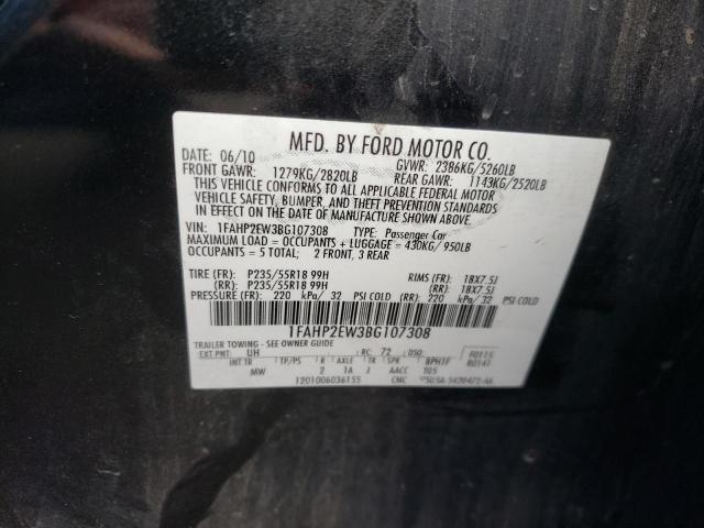Photo 10 from auction – 2011 FORD TAURUS SEL with VIN 1FAHP2EW3BG107308