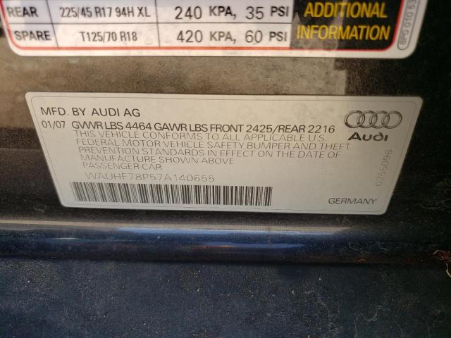 Photo 10 from auction – 2007 AUDI A3 2 with VIN WAUHF78P57A140655