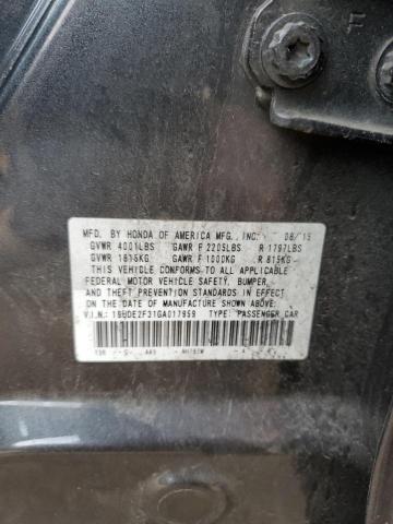 Photo 10 from auction – 2016 ACURA ILX BASE W with VIN 19UDE2F31GA017959