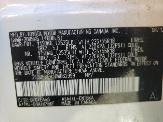 Photo 10 from auction – 2013 TOYOTA RAV4 LIMIT with VIN 2T3DFREV1DW062999