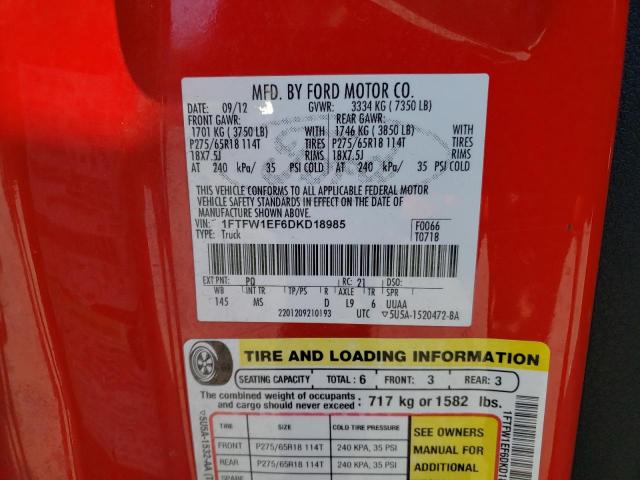 Photo 10 from auction – 2013 FORD F150 SUPER with VIN 1FTFW1EF6DKD18985