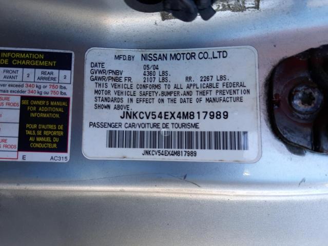 Photo 10 from auction – 2004 INFINITI G35 with VIN JNKCV54EX4M817989