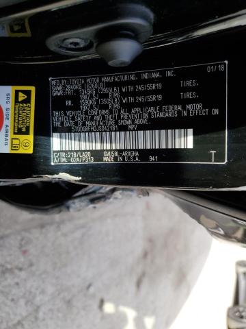 Photo 10 from auction – 2018 TOYOTA HIGHLANDER with VIN 5TDDGRFH0JS042181