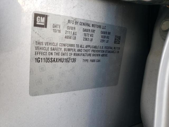 Photo 10 from auction – 2017 CHEVROLET IMPALA LT with VIN 1G1105SAXHU162139