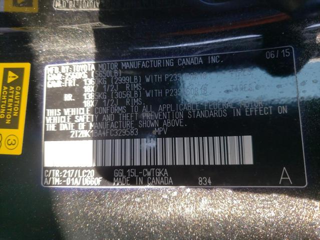 Photo 10 from auction – 2015 LEXUS RX 350 BAS with VIN 2T2BK1BA4FC329583
