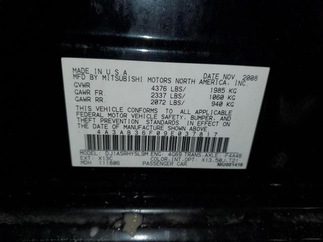 Photo 10 from auction – 2009 MITSUBISHI GALANT ES with VIN 4A3AB36F09E037817
