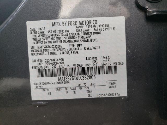 Photo 10 from auction – 2020 FORD ECOSPORT S with VIN MAJ3S2GE6LC332005