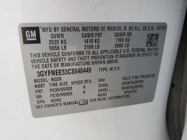Photo 10 from auction – 2012 CADILLAC SRX PERFOR with VIN 3GYFNEE33CS648449