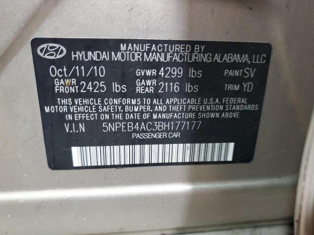 Photo 10 from auction – 2011 HYUNDAI SONATA GLS with VIN 5NPEB4AC3BH177177