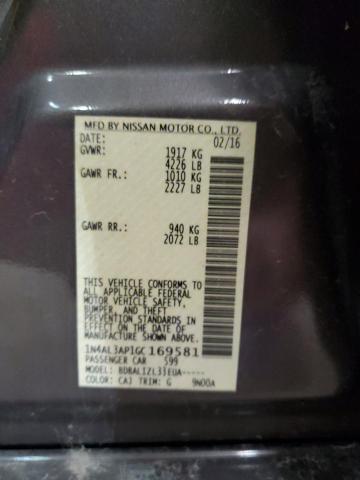 Photo 10 from auction – 2016 NISSAN ALTIMA 2.5 with VIN 1N4AL3AP1GC169581