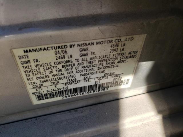 Photo 10 from auction – 2006 NISSAN MAXIMA SE with VIN 1N4BA41E56C859993