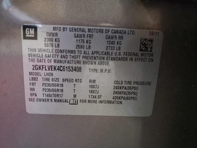 Photo 10 from auction – 2012 GMC TERRAIN SL with VIN 2GKFLVEK4C6153408