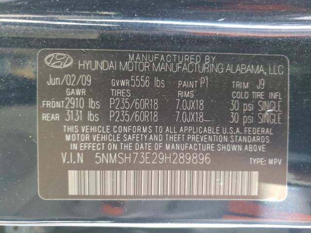 Photo 10 from auction – 2009 HYUNDAI SANTA FE with VIN 5NMSH73E29H289896