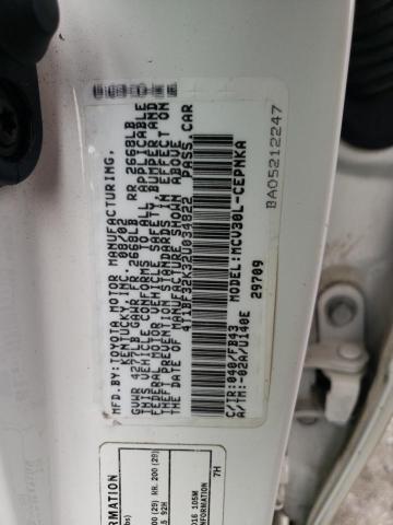 Photo 10 from auction – 2002 TOYOTA CAMRY LE with VIN 4T1BF32K32U034822