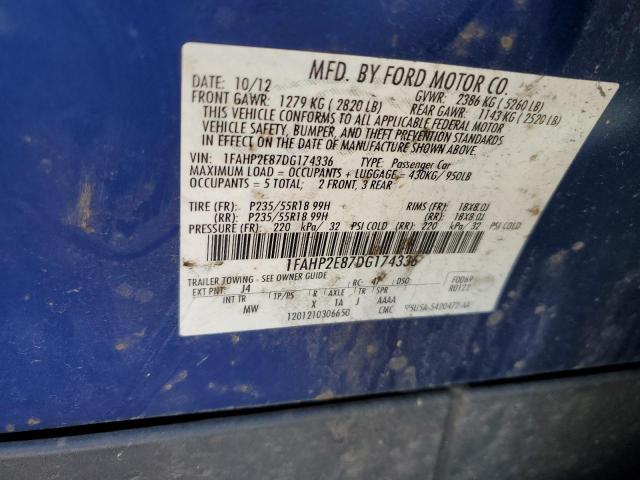 Photo 10 from auction – 2013 FORD TAURUS SEL with VIN 1FAHP2E87DG174336